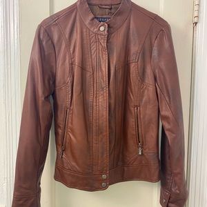 Bernardo brown faux leather jacket, size M